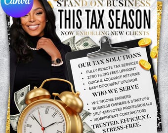 Tax Prep Service Flyer, Tax Preparation Flyer, Accounting Flyer, Tax Consultant Marketing Template, Tax Flyer for Tax Season, DIY in Canva