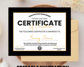 Certificate of Completion Template, Lash Training Certificate, MUA Beauty Certificate, Nails Certificate, Hair Braids Certificate Template