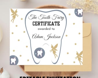 Tooth Fairy Certificate, First Lost Tooth Certificate, Kids Tooth Fairy Certificate, Lost Tooth, Tooth Fairy Boy, Lost Tooth Gift