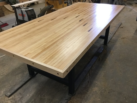 Dining Table From Reclaimed Bowling Lane Etsy
