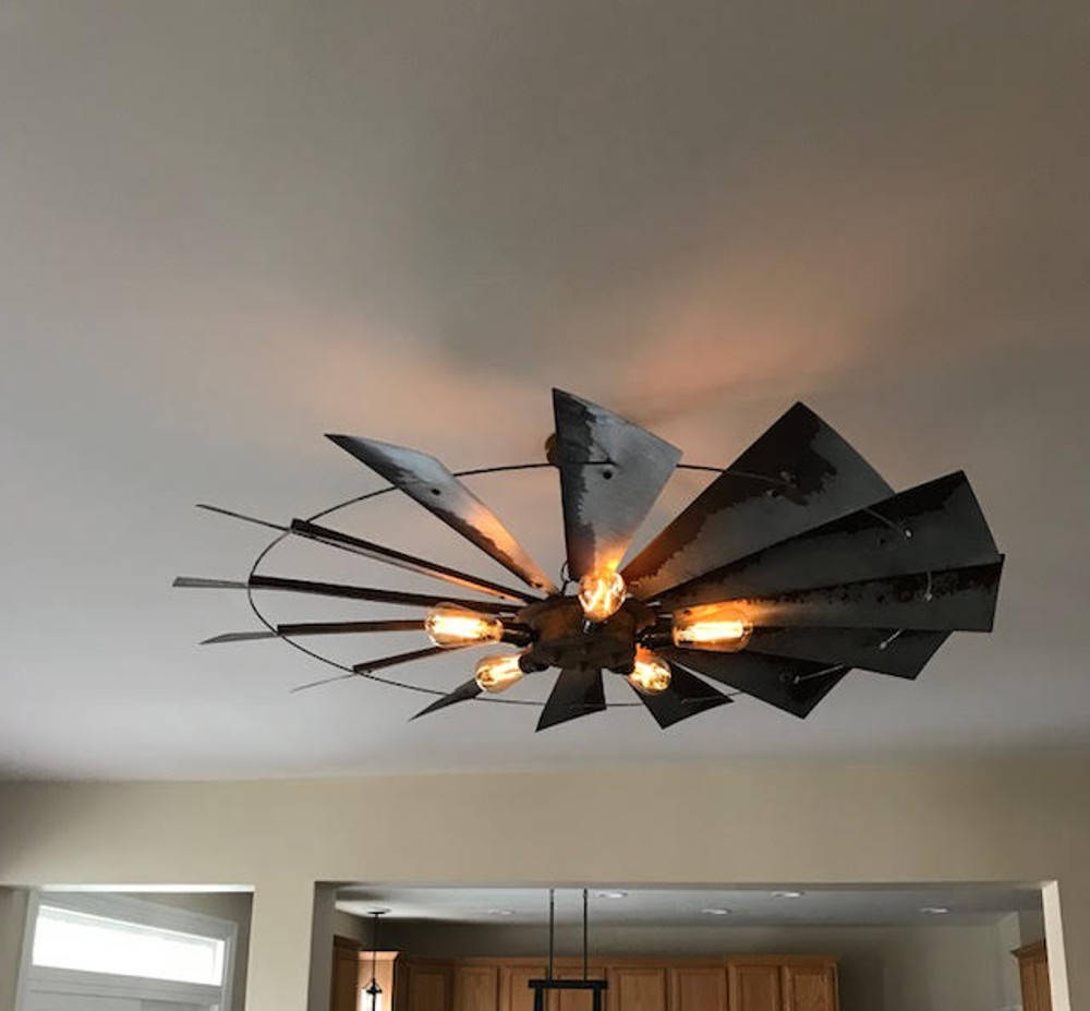 Rustic Windmill Light Fixture Windmill Chandelier Rustic