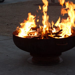 FIRE PIT KIT in 36&quot; diameter steel bowl fire pit snuff lid metal table top save firepits handmade fire pit fathers day fire pit