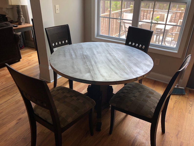 Vintage Zinc Top Table Custom Zinc Table Industrial Metal Etsy