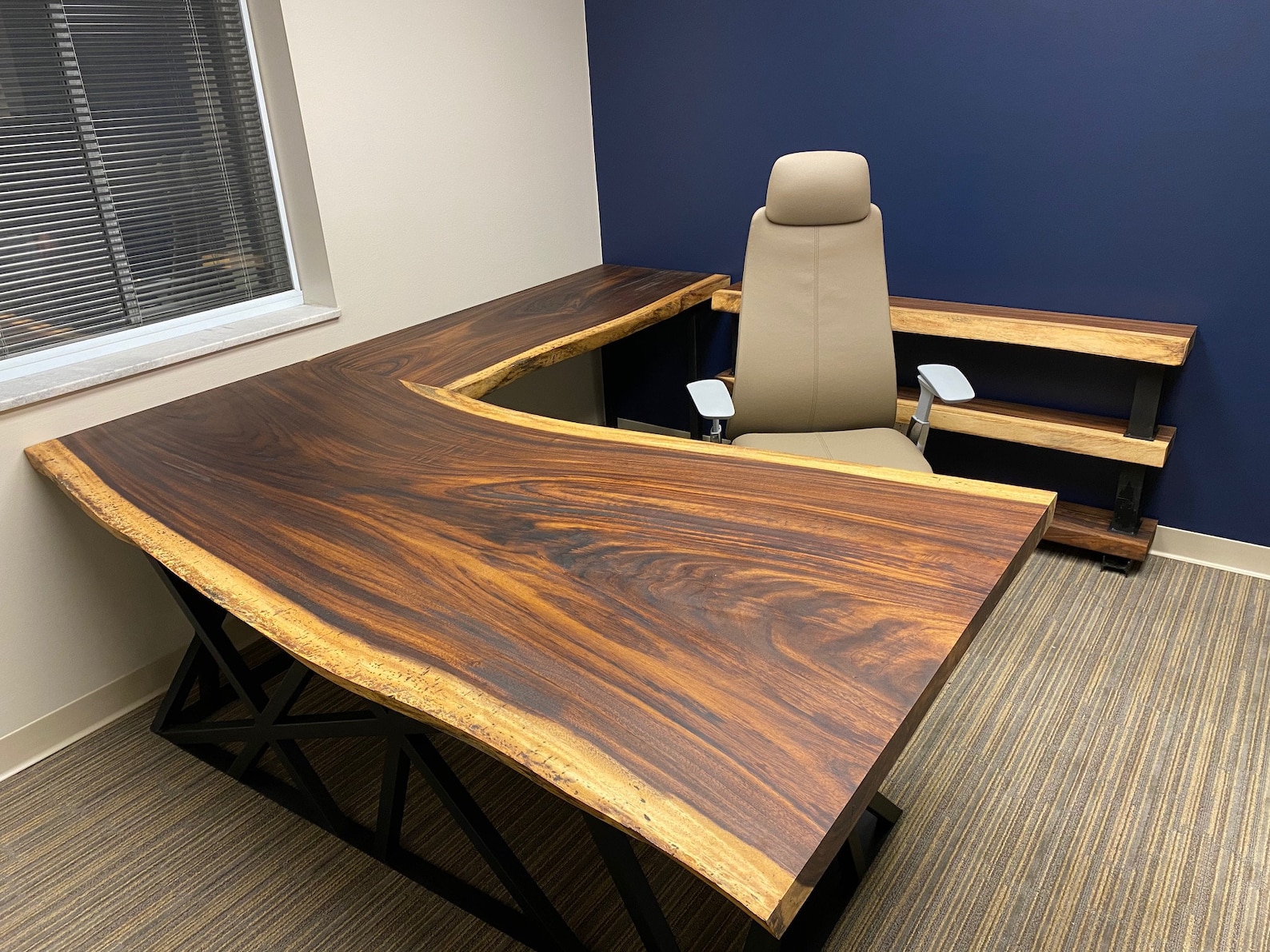 Executive Office Desk Custom Office Furniture Parota Slab Live Edge ...