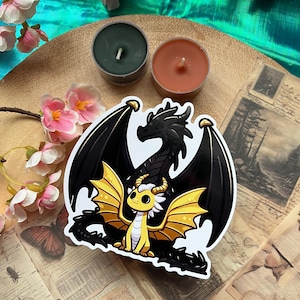Tairn, Andarna, Fourth Wing, Violet Sorrengail, Iron Flame, Bookish Sticker