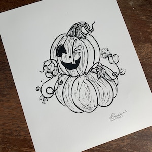 Pumpkin Spicy: Original Linoldruck