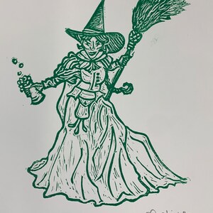 Wicked Miss West : Original Linoldruck
