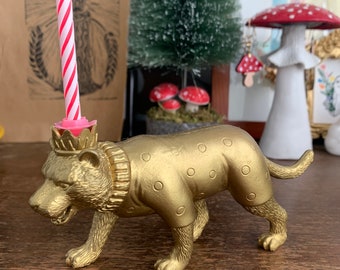 Birthday Circus Tiger Candle Holder / Cake Topper