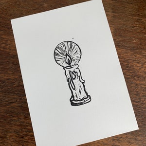 Candle 4  : Original Linocut Print