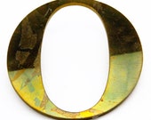 Vintage Solid Brass Shop Letter O, 6 quot Reclaimed Architectural Salvage, Sign, MCM