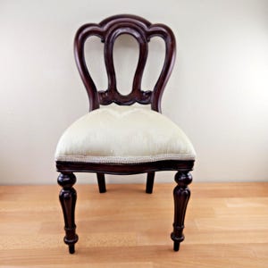 Vintage Dark Wood Doll Chair- 18&quot;- Made In Indonesia