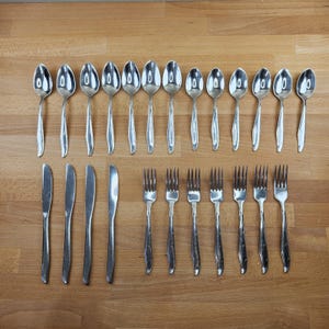 Vintage MCM Marcrest Citation Atomic Starburst Stainless Flatware 24 Piece