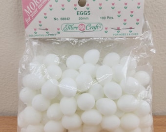 Vintage Fibre Craft Miniature Eggs 20mm 100 pcs- Plastic- Easter Crafts