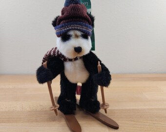 Russ Berrie Ski Teddy Bear- Bumps- Alphine Lodge-Jointed Bears From the Past- 8"