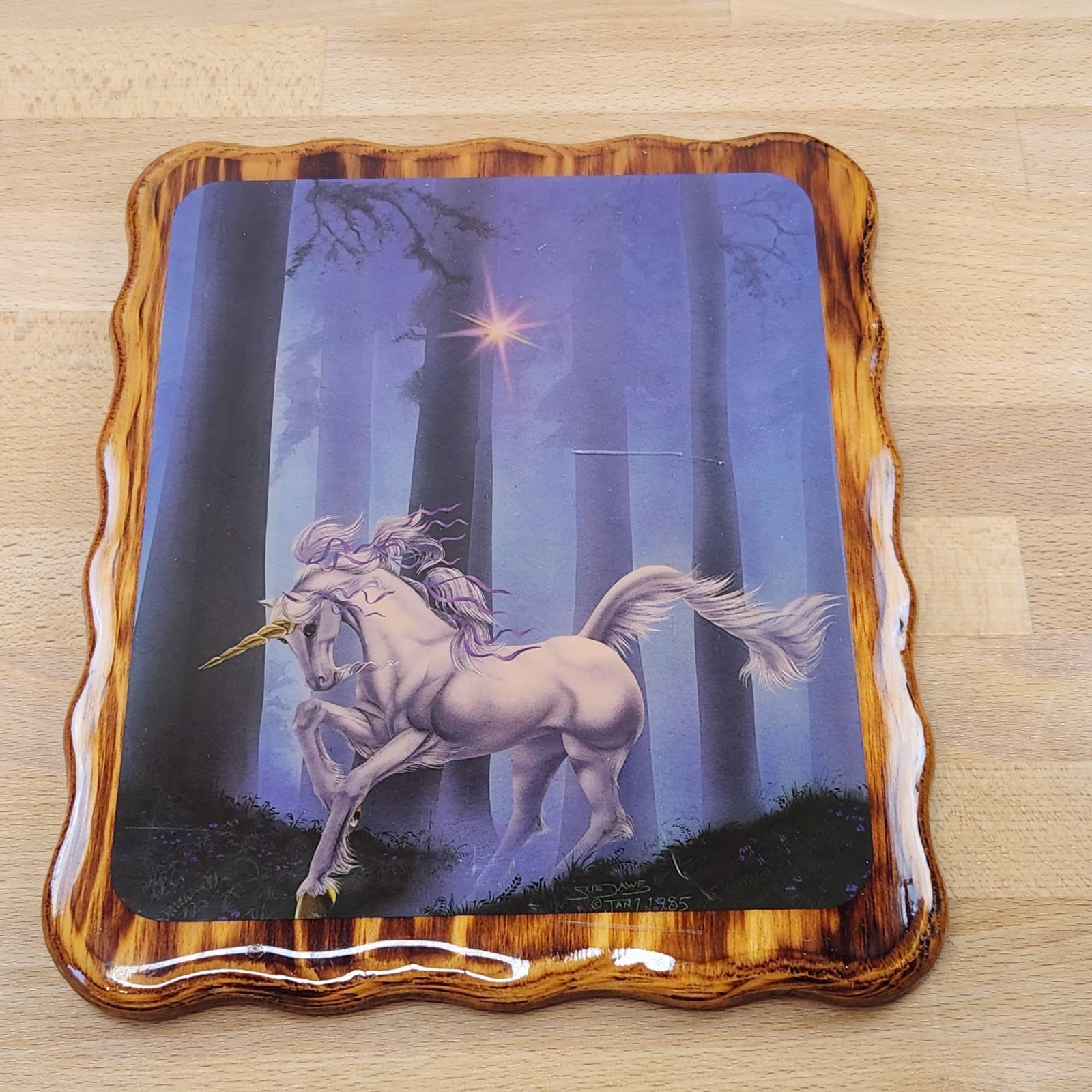 Vintage 1985 Fantasy Unicorn Resin Wall Art Plaque Sue Dawe Etsy