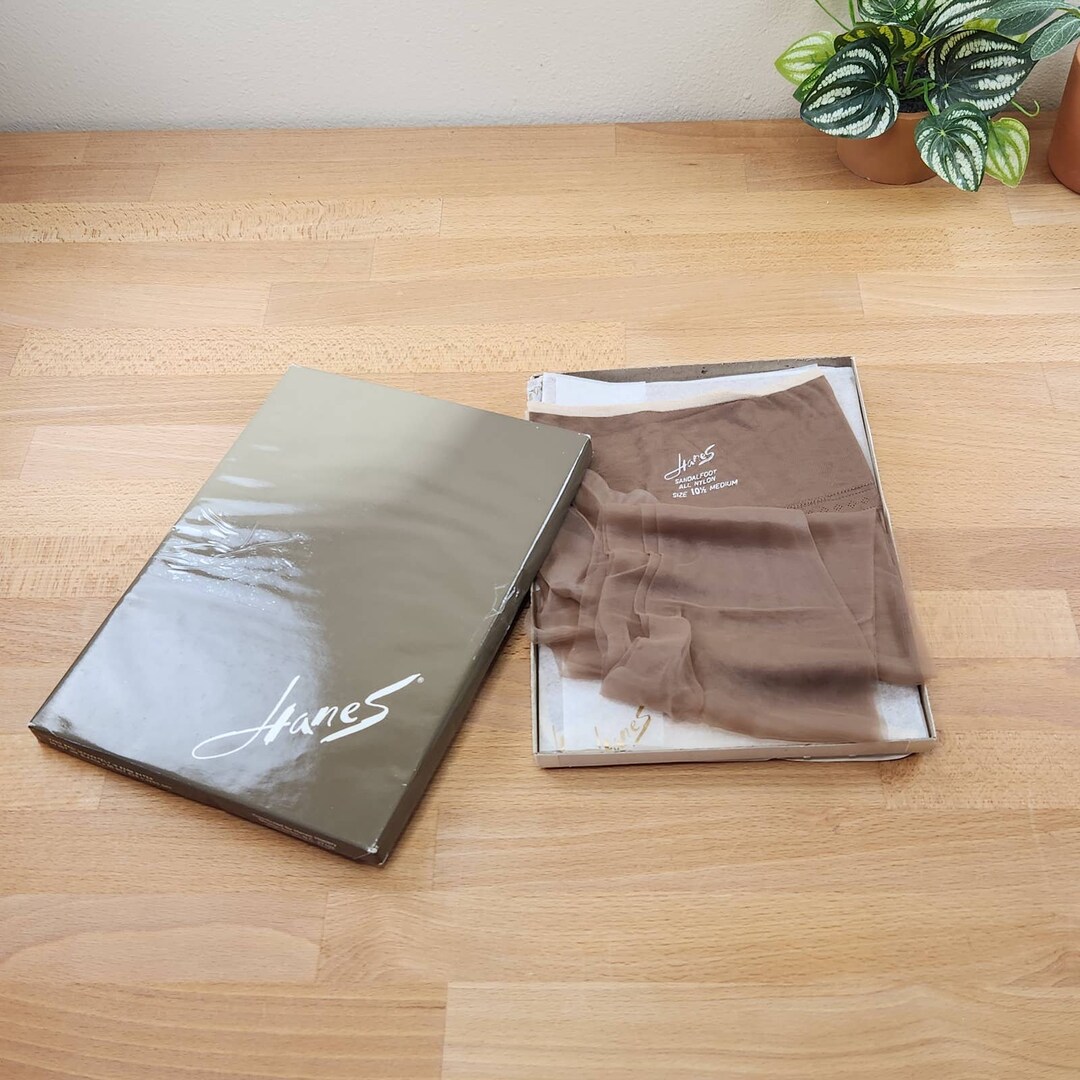 Vintage Hanes Thigh High Stockings Driftwood Size 10.5 3 Etsy