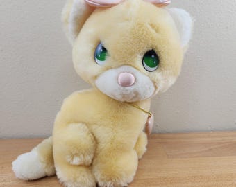 Vintage 1985 Applause Precious Moments Gilbert Yellow Cat Plush Animal #4554