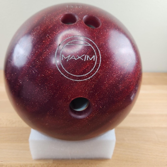 Vintage Red Glitter Swirl Bowling Ball Ebonite Maxim 11