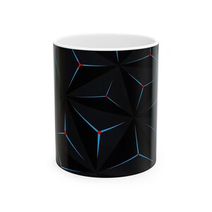 Ceramic Mug with Geometric Pattern - Modern Gift for Home, Office, Coffee Lovers, Birthday, Housewarming, Art Enthusiasts