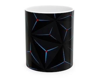Geometric Pattern Ceramic Mug - Modern Art Coffee Cup
