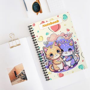 Cute Cat Love Spiral Notebook | Adorable Stationery for Cat Lovers | Ideal for Journaling, Note-taking, Gifts, School, Planning