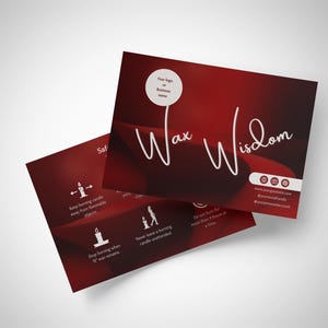 Candle Safety Card Canva Template | Editable Printable Insert for Candle Packaging | Post card & Business Card Size