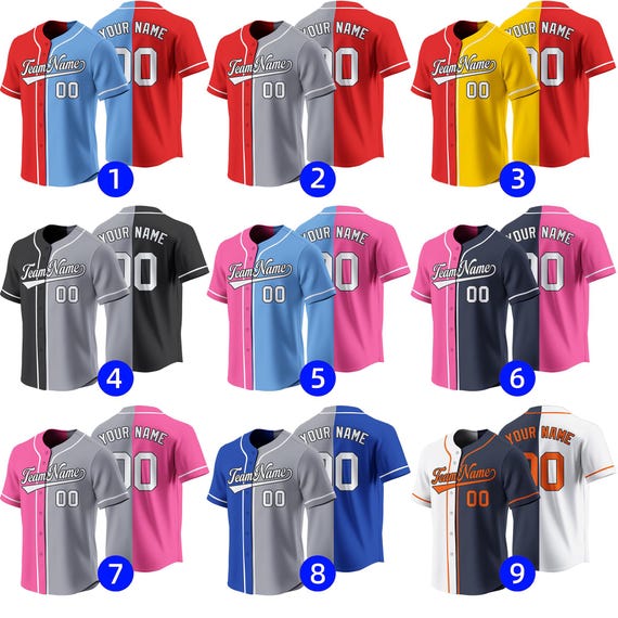 カスタムの赤と黄色の野球ユニフォーム - 白い名前と番号、ヒート