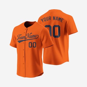 Orange Custom Baseball Jersey - Personalized Name and Number Shirt with Heat Press or Embroidery, Custom Uniform for Sports Teams