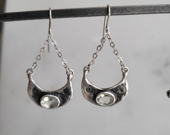 Prasiolite Water Vessel Dangle Earrings