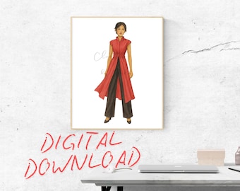 Fashion Illustration Print | Modern Woman Sketch (Digital File)