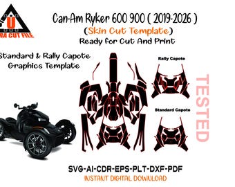Can-Am Ryker 600 900 2019-2026 Skin Template 1:1 Scale - Can-Am Ryker 600 900 2019-2026 Graphics Template- Vector Pdf. Ai. Eps