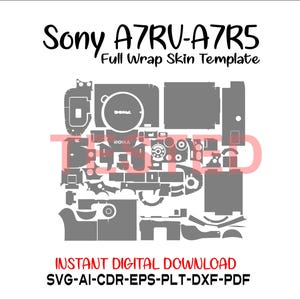 Sony A7RV A7R5 skin template vector skin layout skin die cuts file svg skin Cricut Silhouette Sony A7RV A7R5 skin cut file
