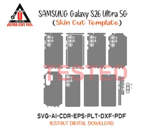Samsung Galaxy S26 Ultra Skin vector template file skin die cut layout - Samsung Galaxy S26 Ultra Skin Cut File.