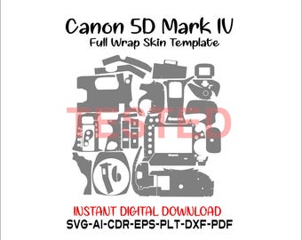Plantilla vectorial de piel para Canon 5D Mark IV, troqueles de piel, archivo de corte de piel, diseño de piel, archivo de troqueles de piel, piel para Canon 5D Mark IV, archivo de corte de piel