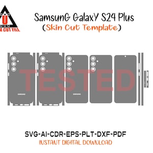 Samsung Galaxy S24 plus skin template vector skin layout skin die cuts file svg skin Cricut Silhouette samsung s24 plus skin cut file