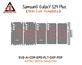 Samsung Galaxy S24 plus skin template vector skin layout skin die cuts file svg skin Cricut Silhouette samsung s24 plus skin cut file