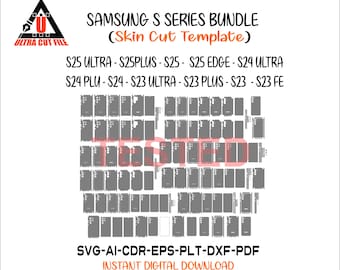 Plantilla de diseño vectorial para Samsung S Series Bundle S25 Ultra, S24 Ultra, S24, S24 Plus, s24, S23 Ultra, S23 Fe, S23, S23 Plus.