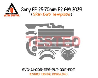 Plantilla vectorial de diseño de carcasa para Sony FE 28-70 mm F2 GM 2024 - Archivo de corte de carcasa para Sony FE 28-70 mm F2 GM