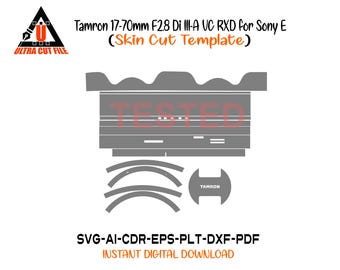 Obiettivo Tamron 17-70 mm F2.8 Di III-A VC RXD per Sony E skin template vettoriale skin layout skin die cuts file svg skin