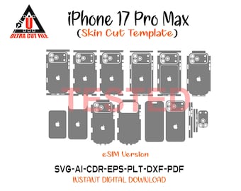 iPhone 17 Pro Max Skin Vector Template file skin die cut layout iPhone 17 Pro Max Skin cut file - iPhone 17 Pro Max Skin Template Vector