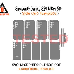 Samsung Galaxy S24 Ultra 5G skin template vector skin layout skin die cuts file svg skin Cricut Silhouette S24 Ultra 5G skin cut file.