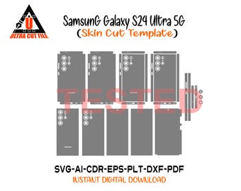 Samsung Galaxy S24 Ultra 5G skin template vector skin layout skin die cuts file svg skin Cricut Silhouette S24 Ultra 5G skin cut file.