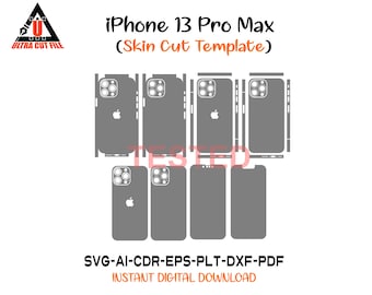 iPhone 13 Pro Max Skin template vector file skin die cut layout Cricut Silhouette iPhone 13 Pro Max SKin cut file