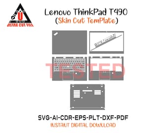 Lenovo Thinkpad T490 Skin template vector file skin die cut layout lenovo thinkpad t490 SKin cut file