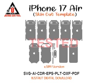 iPhone 17 Air Skin Vector Template file skin die cut layout iPhone 17 Air Skin cut file - iPhone 17 Air Skin Template Vector