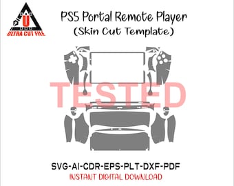 Playstation PS5 Portal remote player Skin Template Vector file templete skin die cut PS5 Portal remote player skin cut file
