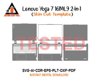 Lenovo Yoga 7 16IML9 2 in 1 skin vector template skin layout skin die cuts - Lenovo Yoga 7 16IML9 2 in 1 Skin cut file