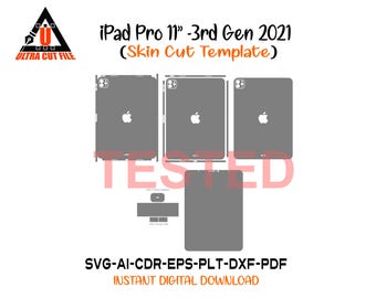 Apple iPad Pro 11-inch (3rd Gen) Wi-Fi 2021 Skin vector template file skin die cut layout