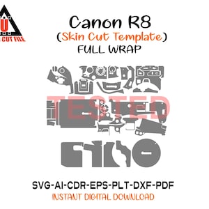 Canon r8 Skin Template Vector file skin layout skin die cut cuts file svg skin Cricut Silhouette Canon r8 skin cut file