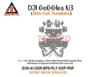 DJi GOGGLES N3 Skin Vector Template skin layout skin die cuts - Dji Goggles N3 Skin cut file - Dji Goggles N3 SVG Cut File